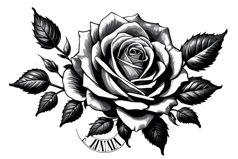 Family With Rose And Roman Numerals