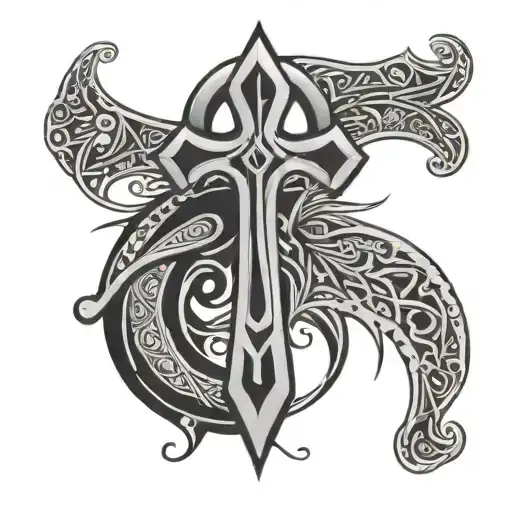 Tribal Ankh Sleeve Tattoo Design