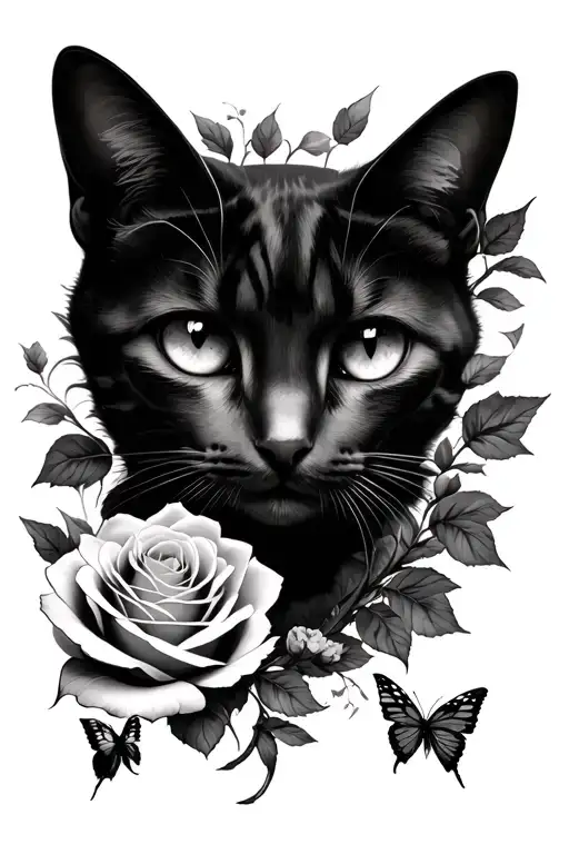 Psychedelic Alice In Wonderland Scene Featuring Rose Butterfly And Cat's Eyes