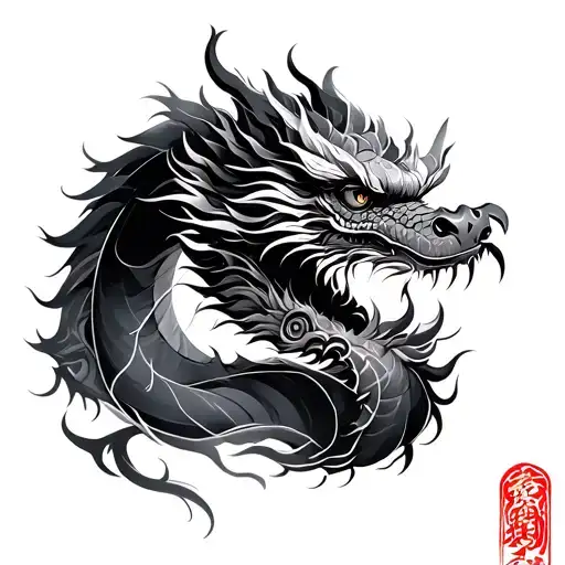 Chinese Tenplo And A Dragon
