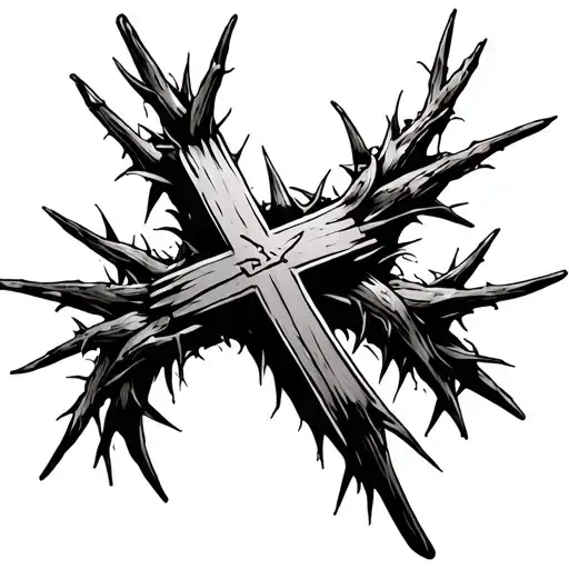 Crown Of Thorns With Cross On The Thorn