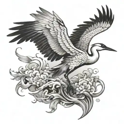 Flying Crane Bird