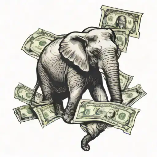 Elephant And Money Falling