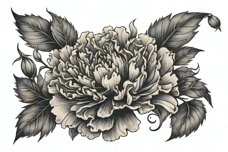 Coverup Tattoo Carnation Aster Flower Blooming Hawthorn