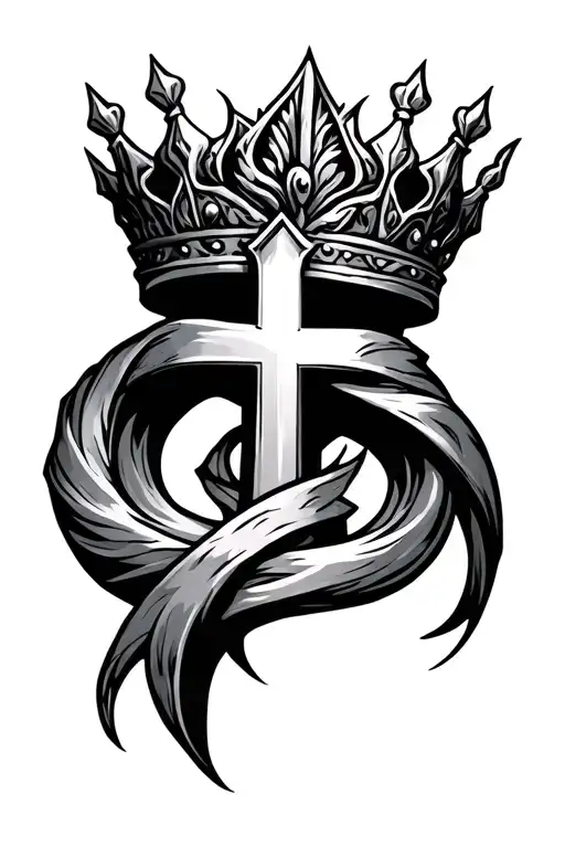 Cross With Crown Of Throns Wrapping