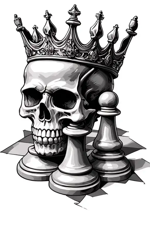 Chess Piece King Skull Board Patterns