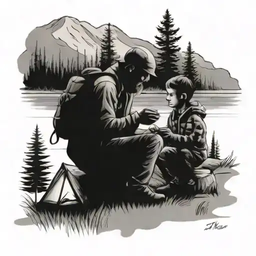 Father Son Camping