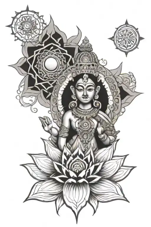 Lakshmi And Shri Yantra Lotus And Evil Eye