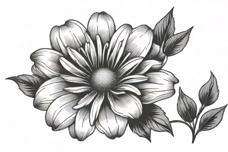 Charli Hand Written Simple With Outline Of Daisy Flower