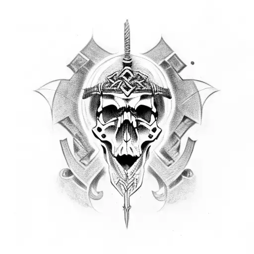 Skull With Viking Engravings
