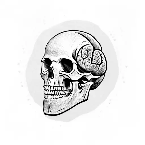 Skull With Brain Showing With Text That Says This Will Become Your Tomb