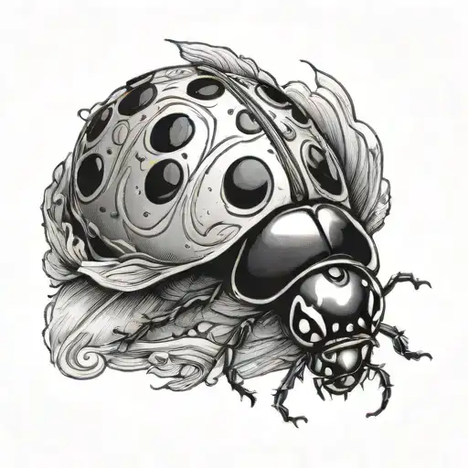 Ladybug And Head Emerging