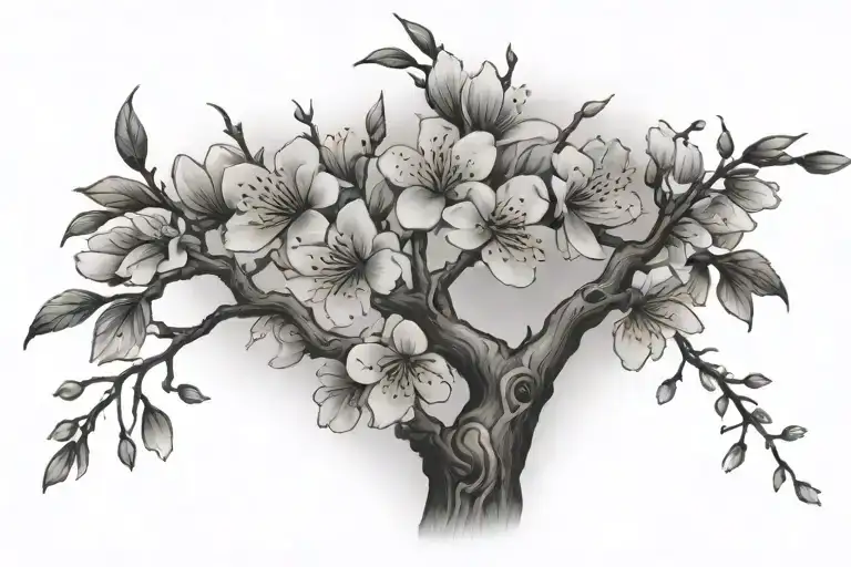 Horizontal Coverup Cherry Blossom Tree