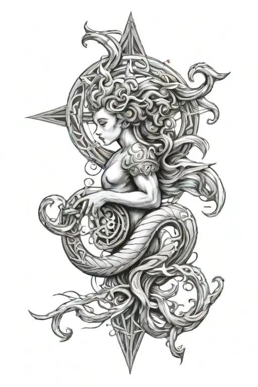 H With Reference To Aquarius Zodiac Sign Intertwined