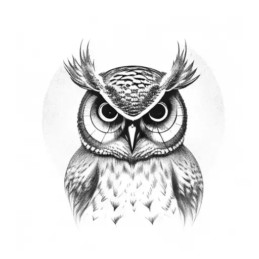 Owl At The Base Of A Mountain