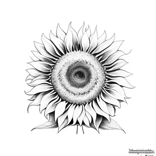 Sunflower Inside Square Outline