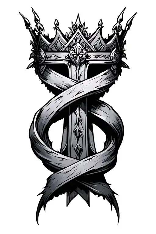 Cross With Crown Of Throns Wrapping