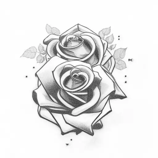 Christian Cross With Roses And Clouds