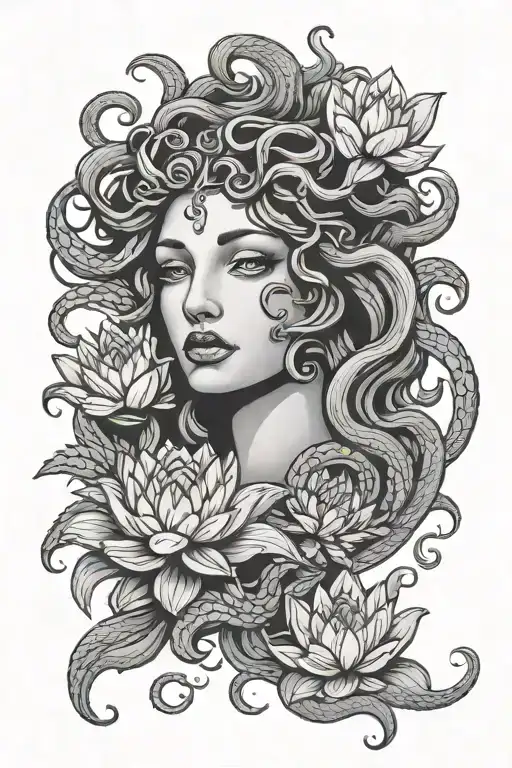 Medusa With Lotus Flower