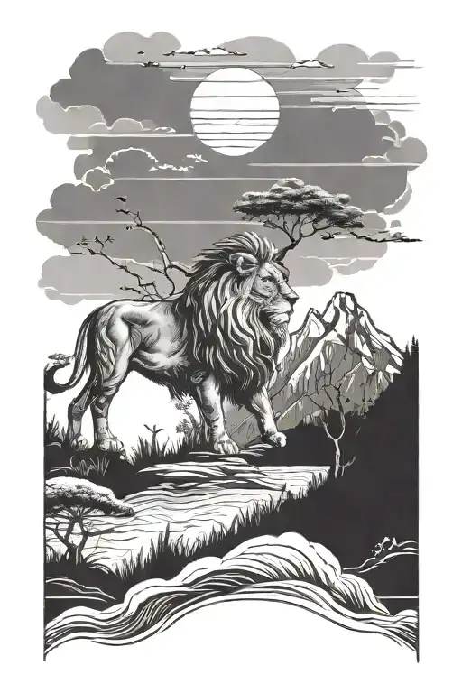 Fine Lion Lion King Calf Tattoos Nature Wanderlust Rafiki