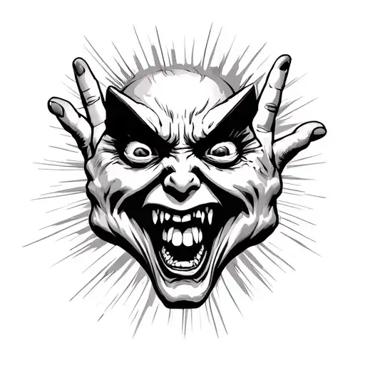 Screaming Face With Fingers Pointed At The Head Kike A Gun