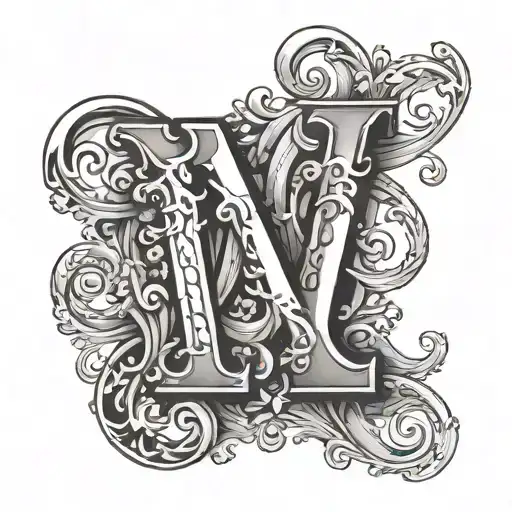 The Letter W And C And The Number 4 Interrwined Black