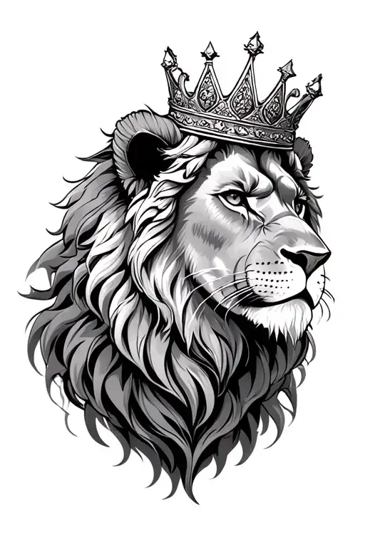 Strong Female Lion Wearing A Crown