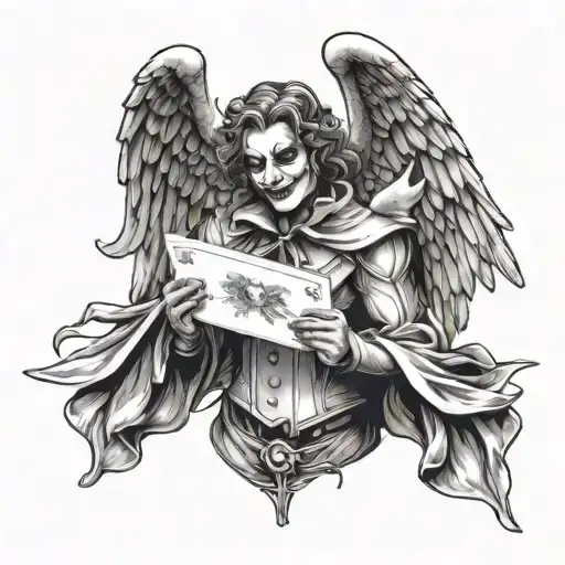 Angel Holding A Card Joker