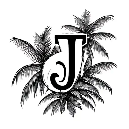 Coconut Tree With Letter J