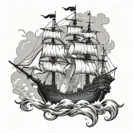 Ethereal Pirate Ship Sailing