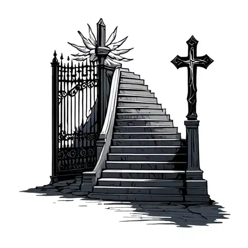 Cross Heaven Gates And Stairs