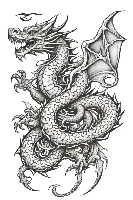 Dragon Element Symbol And Draw