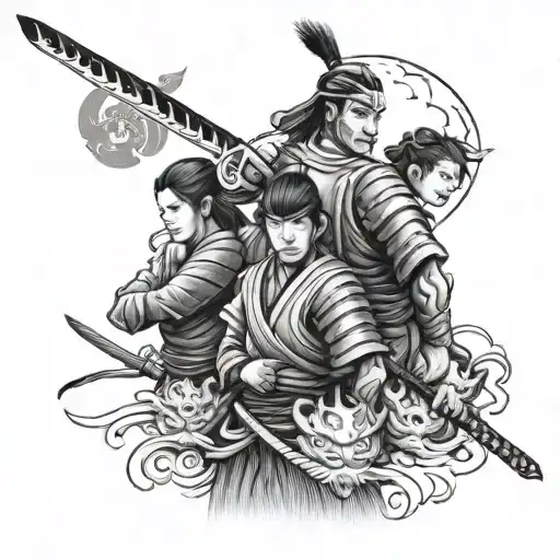 Family In Samurai Sword
