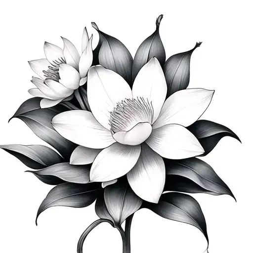 Daffodil And Lotus Flower