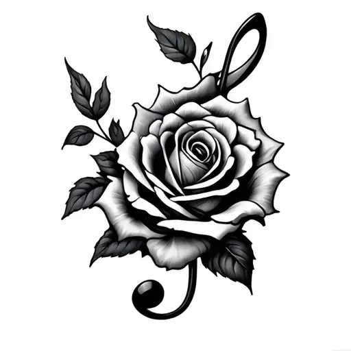 Treble Clef Wrapped With A Rose