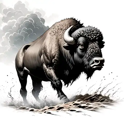 My Idea Is A Buffalo Running Into A Storm And I Want It To Be On My Inner Bicep