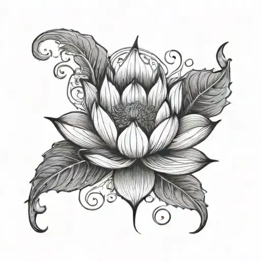 Number 13 With Lotus Plant Morphing