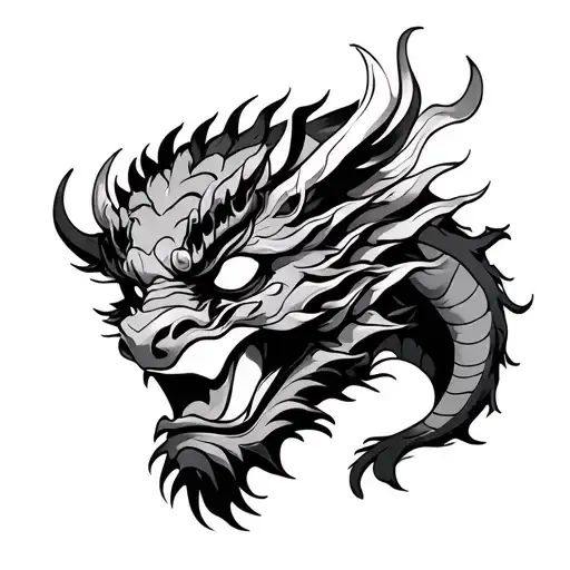 Hannya Mask With A Dragon