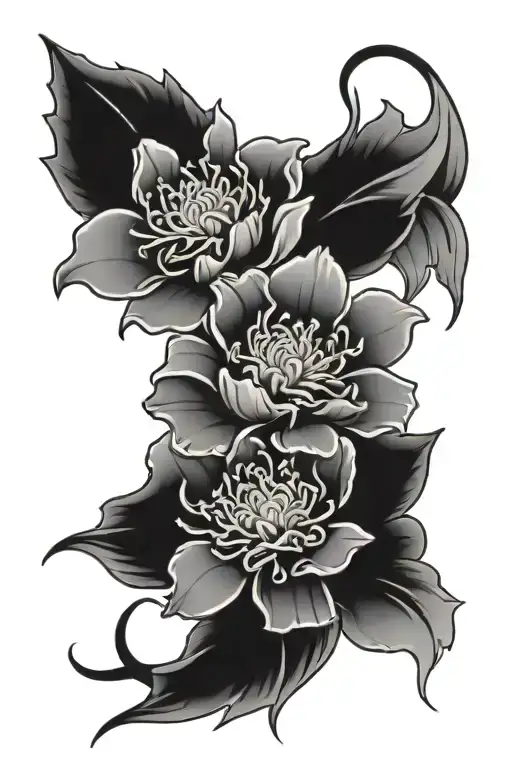 Carnations And Daisy Flowers Intertwined