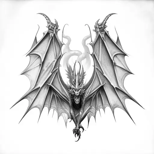 Dragon Wings Spanning Out With Gothic But Feminine