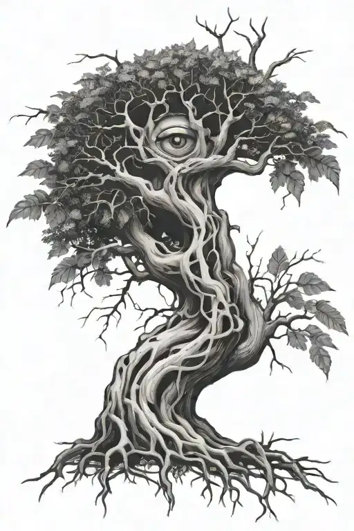 Dark And Whats To Look Alive Roots With Eye Balls Looking Through The Gaps In The Roots