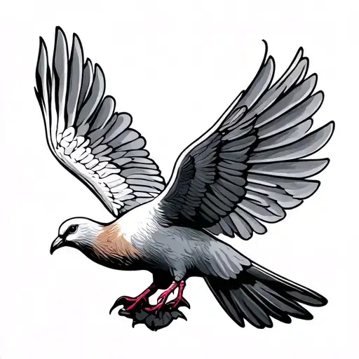 A Dove Carrying A Dove Outline