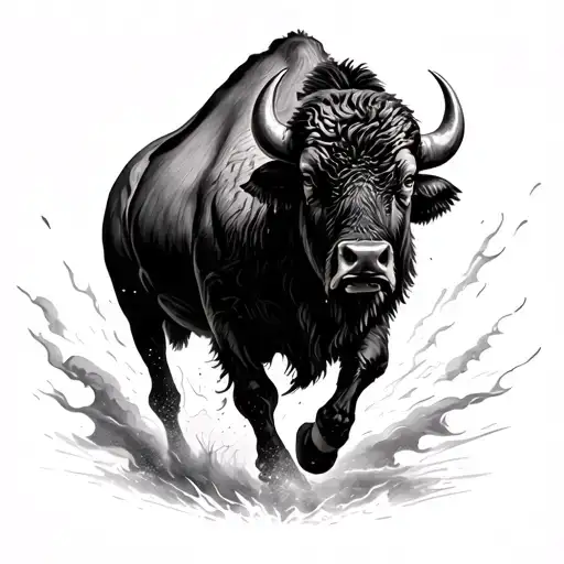 My Idea Is A Buffalo Running Into A Storm And I Want It To Be On My Inner Bicep And Add Lighting