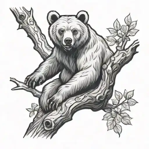 Bear On A Tree