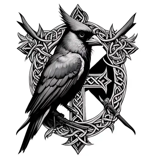 Cardinal With Celtic Cross