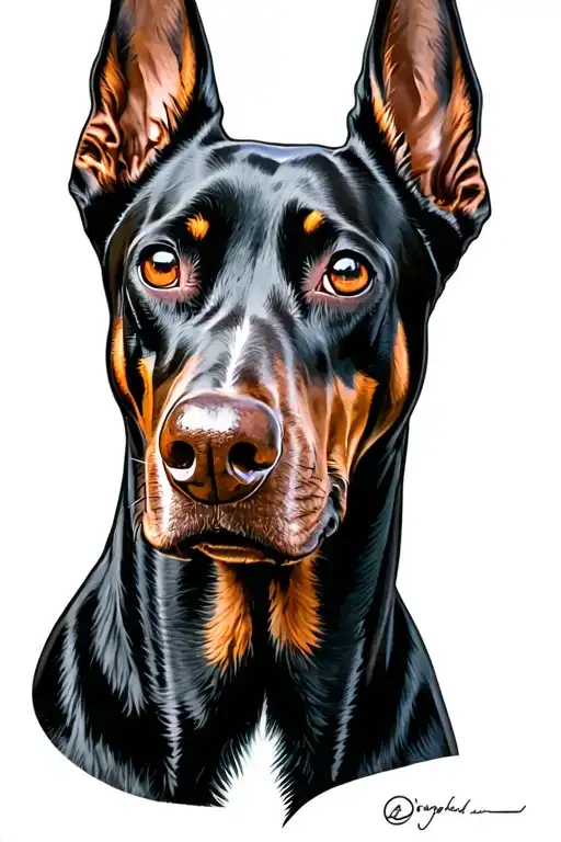 Doberman 3 Dog Head
