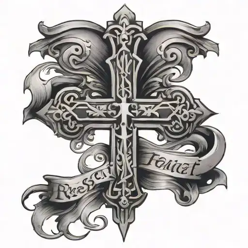 Cross With Word Respect & Honor