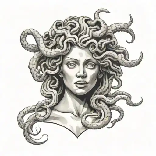 Medusa Face Realistic Portrait