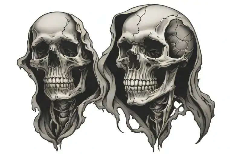 Skeleton Half Rotten Half Decomposing