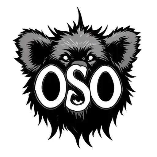 The Word Oso Negative Space Cross